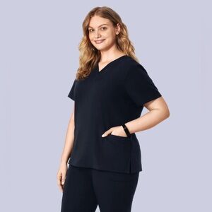 6 pocket midnight navy  V-Neck Women's scrub Top